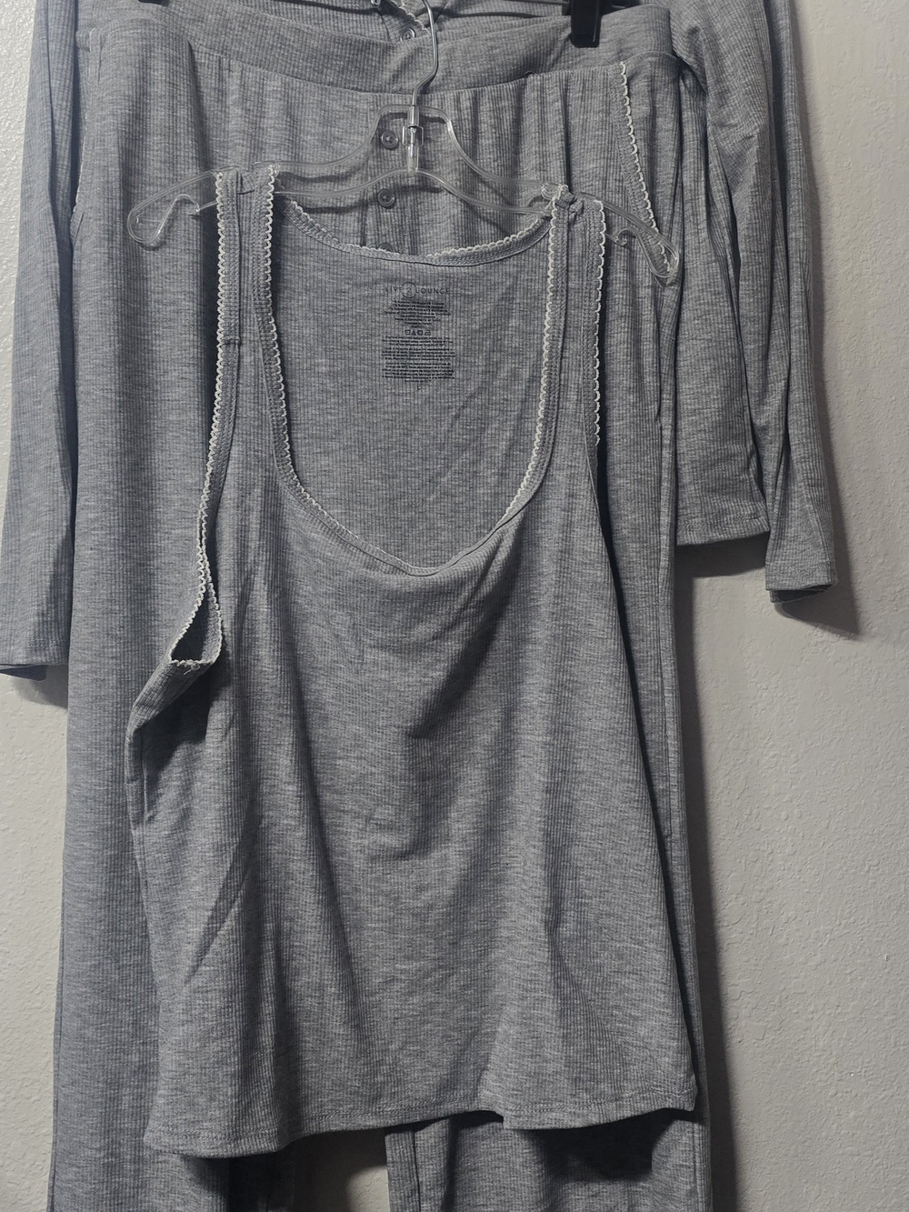 Women's Grey Ribbed Tank & Lounge Pants Sleep Set